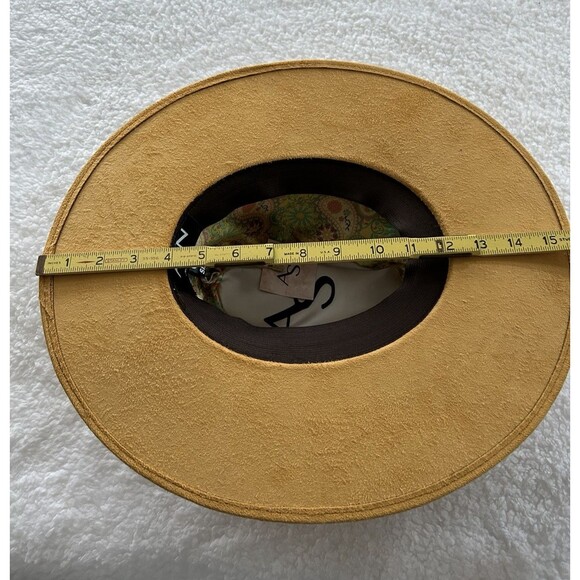 Anthropologie ASN Rancher Hat Women Mustard Suede Western Preppy One Size NWT
